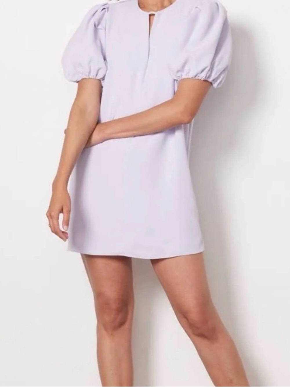 Amanda Uprichard Fame Puff Sleeve Mini Dress in Light Lavender S, Like New